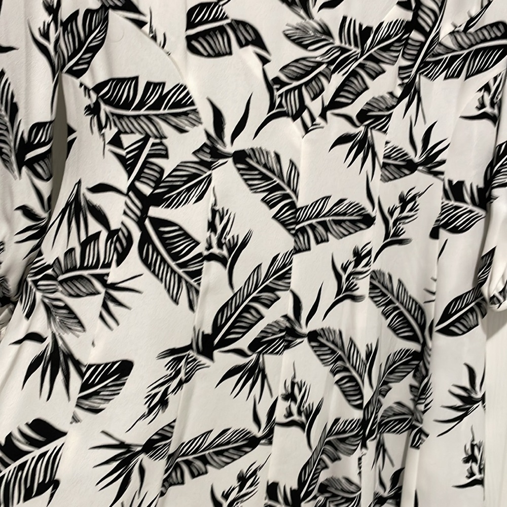 Jay Godfrey Dress "The Jean" Swing Dress Black White Feather Print Mini Size 4 - Picture 6 of 14